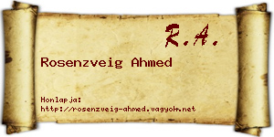 Rosenzveig Ahmed névjegykártya